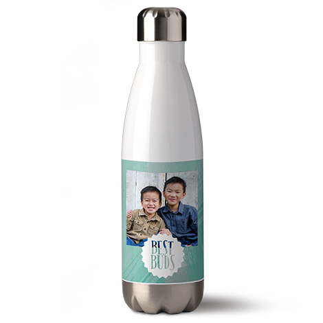 Bottle with a picture of best buds.